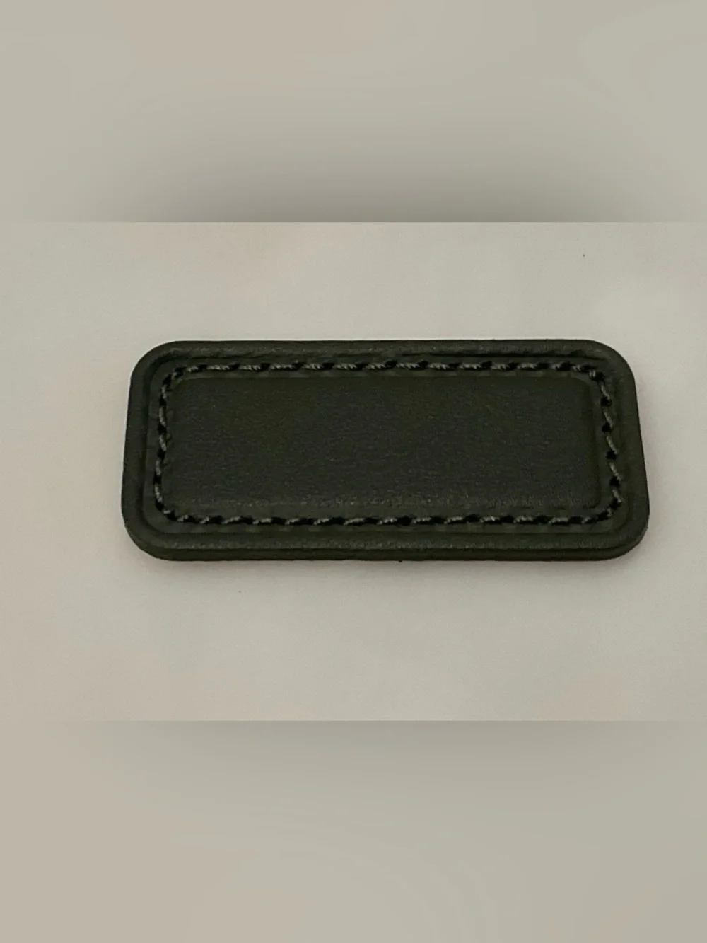 NEW Tumi Extra Small 2” x 15/16” Leather Monogram Patch - HUNTER GREEN color